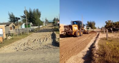 Rua Urubici na Praia do Pescador recebeu seixo rolado