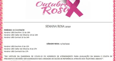 Semana Rosa inicia dia 13 de outubro